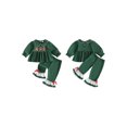 thumbnail image 2 of RUINIXCW Toddler Baby Girl Christmas Outfit Long Sleeve Tops and Bell Bottoms 2Pcs, 2 of 8