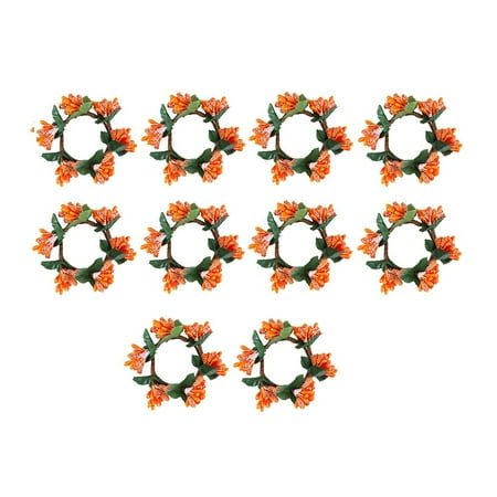 

10Pcs Simulation Berries Mini Flower Wreath Napkin Holder Simulated Thanksgiving Decorative Wreath Napkin Rings