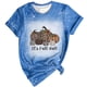 thumbnail image 1 of Tops Para Mujer Elegante Blusa Casual Camisas Manga Corta Corbata Digital Impresión Cuello Redondo Camiseta Suelta Odeerbi  ODB169074, 1 of 5