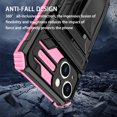 thumbnail image 4 of TECH CIRCLE for iPhone 12 6.1 Inch Heavy Duty Case, Rugged Hybrid Case with Built-in Kickstand Rotating Belt Clip Non-Slip Shockproof Case for iPhone 12,Pink, 4 of 12