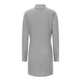 thumbnail image 5 of Zedker Long Sleeve Dress for Women Ribbed Knitted Mock Turtleneck Slim Fit Fall Dresses Bodycon Hip Hugging Dresses Fashion Clothes Plus Size Gray M, 5 of 7