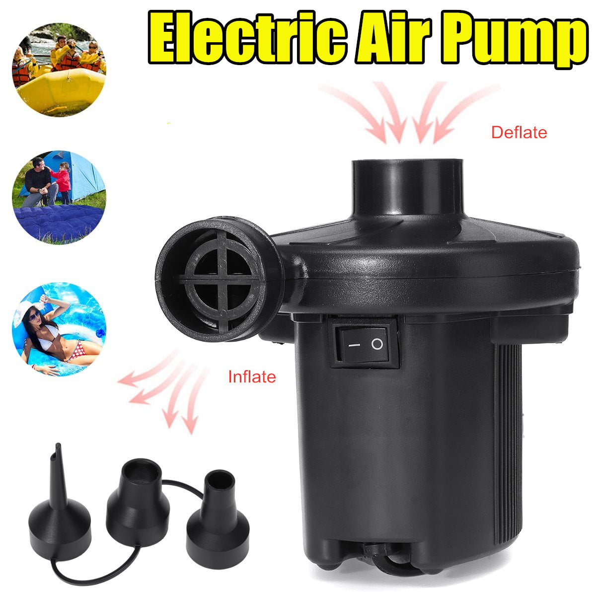Inflatable Pool Toys Electric Air Pump Portable Quick-Fill Air Pump for Inflatable Couch Quick-Fill Electricinflator Swimming Ring Electric Air Pump for Inflatables Air Mattress