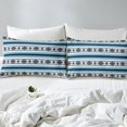 thumbnail image 4 of Boho Sheet Set Queen Western Bohemian Bed Sheets Blue Grey Southwestern Aztec Bedding Teen Southwest Tribal Mexican Fitted Sheet Rustic Farmhouse Flat Sheet 2 Pillow Cases, 4 of 6