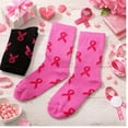 thumbnail image 4 of Diamond Star Women’s Breast Cancer Awareness Socks – Pink Ribbon Crew Socks for Fundraising, Walks & Comfort. (Assorted-6 Pairs Women's Shoe Size 9-11), 4 of 11