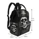 thumbnail image 2 of Easygdp Black White Hat Skull para Bolsa de Bebé de Gran Capacidad con Múltiples Bolsillos, Bolsa de Pañales para Padres, Bolsa de Viaje Organizada y Elegante, 2 of 6