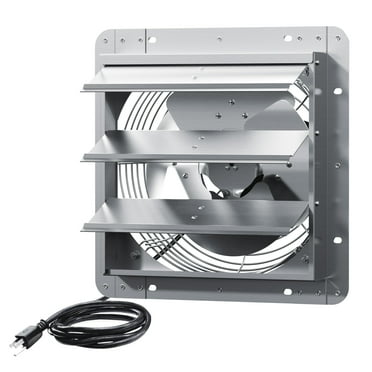 HAN'KITCHEN'LON'S 16" Aluminum Wall Mounted Shutter Exhaust Fan, 2060 CFM High-Speed Vent for Attic, Greenhouse, Shed, Shop, Garage