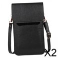 thumbnail image 1 of 2xBolso De Hombro Estuche Para Móvil Cartera De Mujer Bolso De Mano Correa De Hombro Chica Negro, 1 of 7