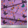 thumbnail image 2 of Soimoi Purple Rayon Fabric Flower & Butterfly Print Fabric by Yard 42 Inch Wide, 2 of 5