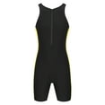 thumbnail image 4 of Doomiva Mens One Piece Wetsuit Sleeveless Front Zip Swimwear Surfing Bathing Suit Black&Yellow S, 4 of 7