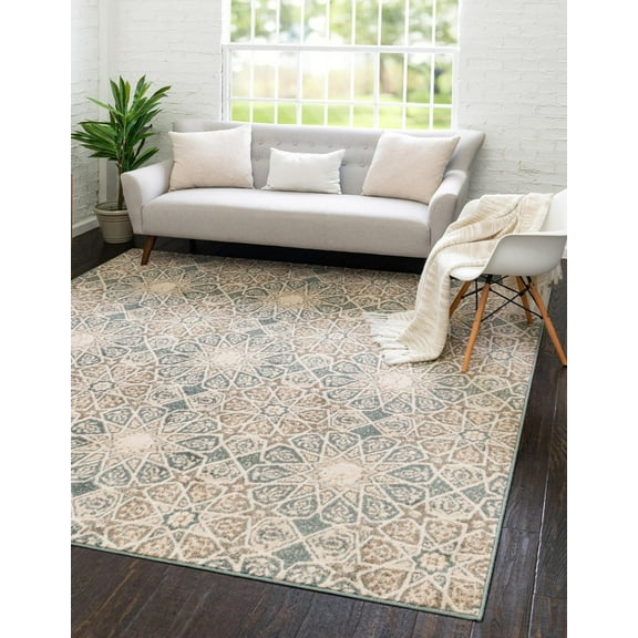 Unique Loom Tuareg Collection Area Rug - Oasis (8' Square Multi/Brown)