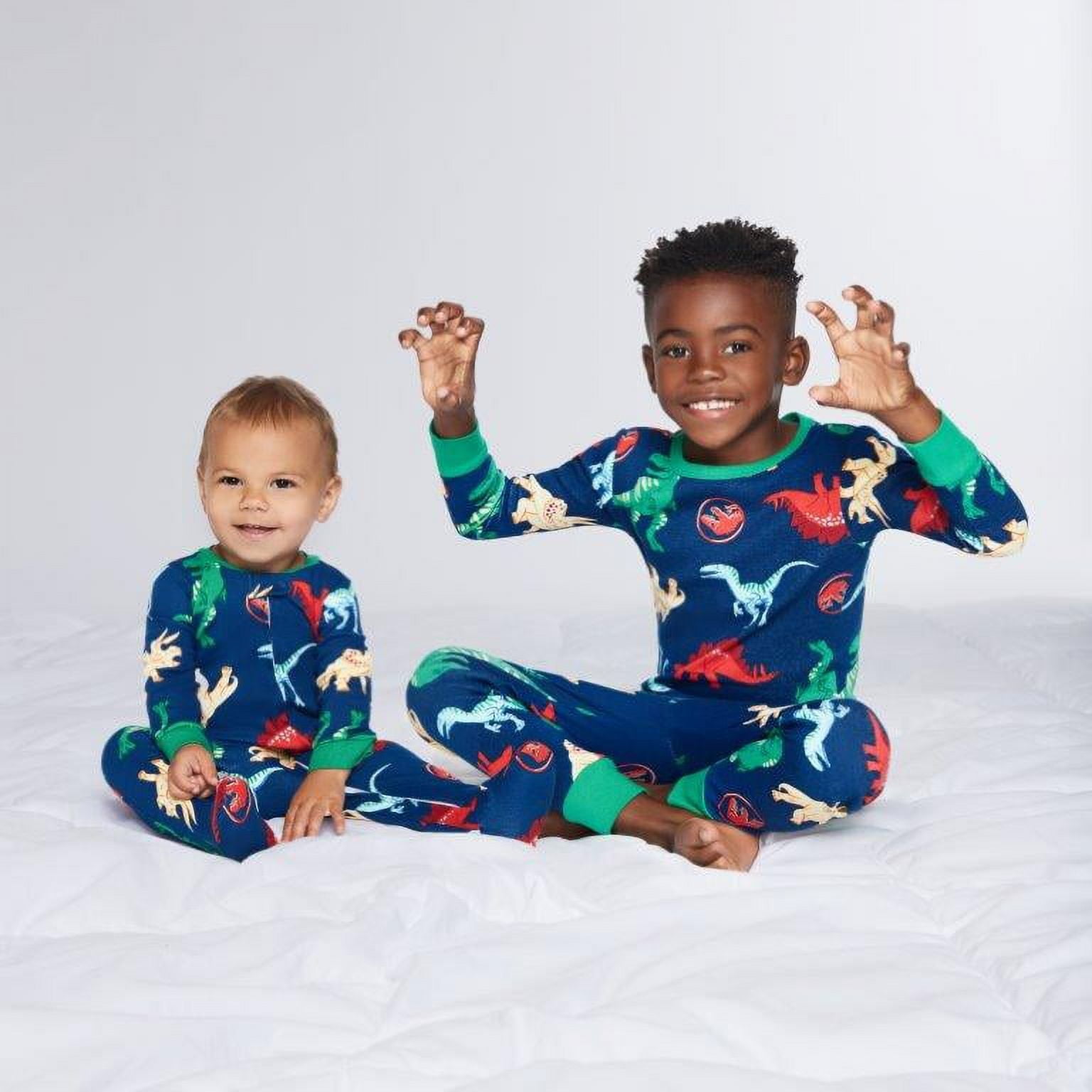 Jurassic World Toddler Boys Long Sleeve Top and Pants, 2-Piece Pajama Set, Sizes 12M-5T