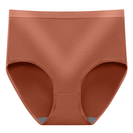 Fulorrnie Underwear for Women Plus Size High Waist Comfort Panties Cute Breathable Elastic Stretchable Panty Orange L