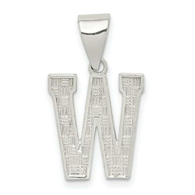 925 Sterling Silver Dainty Letter W Initial Nom Monogramme Collier Pendentif Pendentif