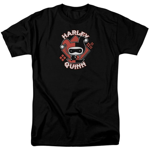 JLA Justice League Harley Chibi S/S Adult 18/1 T-Shirt Black
