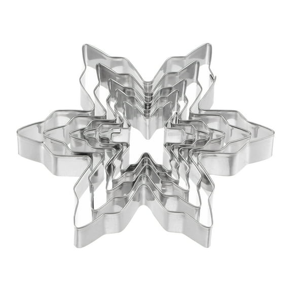 Uxcell Cookie Cutters, Snowflake Shaped Stainless Steel Biscuit Cookie Cutter 5 Pack