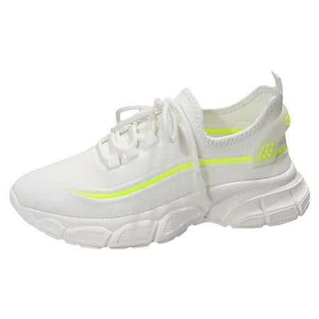 

Cathalem Fashion Spring And Summer Women Sports Shoes Flat Bottom And Thick Bottom Light Lace Up Colorblock And Simple Style Green 42
