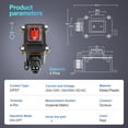 thumbnail image 2 of Waterproof On Off Toggle Switch with Red Light Rocker Button Inline Cord Switch DPST AC/DC 20A-125V,16A-250V,30A-24V,35A-12V, IP66, 2 of 12