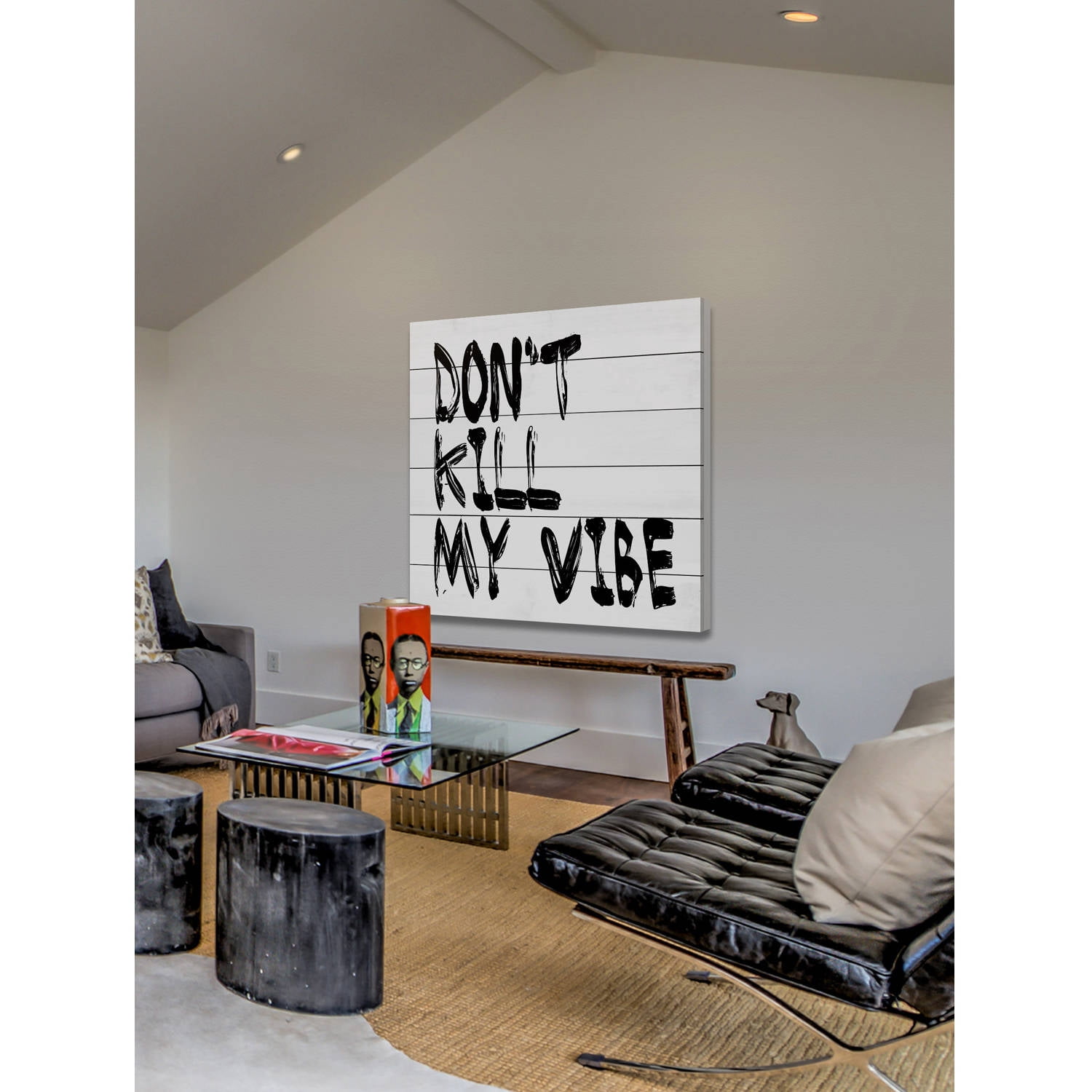 Marmont Hill "Don't Kill My Vibe" by Diana Alcala Painting Print on White Wood