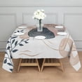 thumbnail image 3 of Blue Boho Abstract and Plant Pattern Square Tablecloth,Waterproof Square Table Cover,Wipeable Spillproof Washable Table Cover for Home Kitchen Party Decor 42"X42"(107x107cm), 3 of 6