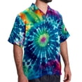 thumbnail image 2 of tie dye94 Men's Short Sleeve Poplin Shirts with Spread Collar Tops, Casual Printed Button Down Short Summer Beach Shirts for Men and Women, 2 of 6