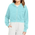 thumbnail image 7 of cfhntfmh Hoodies for Teen Girls Zip up Sweatshirt Kids Long Sleeve Workout Jacket Toddler Crop Coats Clothes, 7 of 7