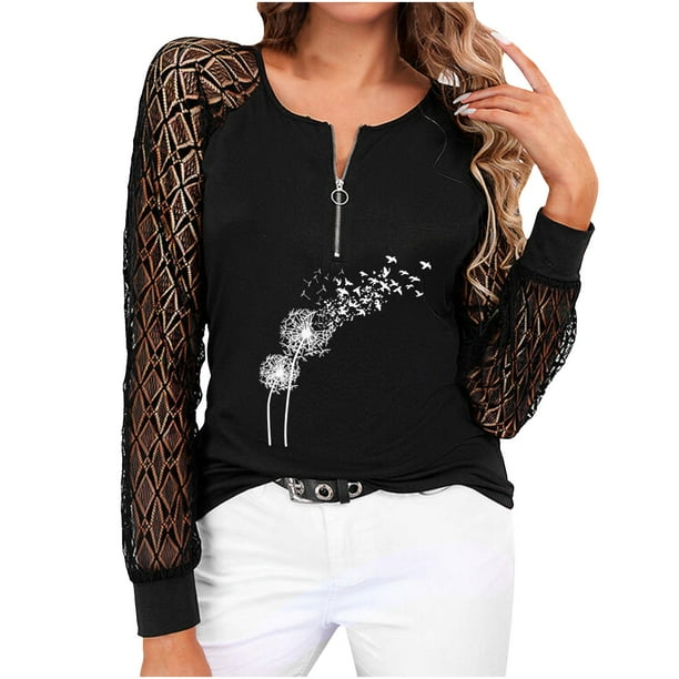 Women Zipper Top, Fake Pocket Skin Friendly Button Short Sleeve  Zipper Up Blouse Polyester Loose for Female for Leisure (S) : Clothing,  Shoes & Jewelry
