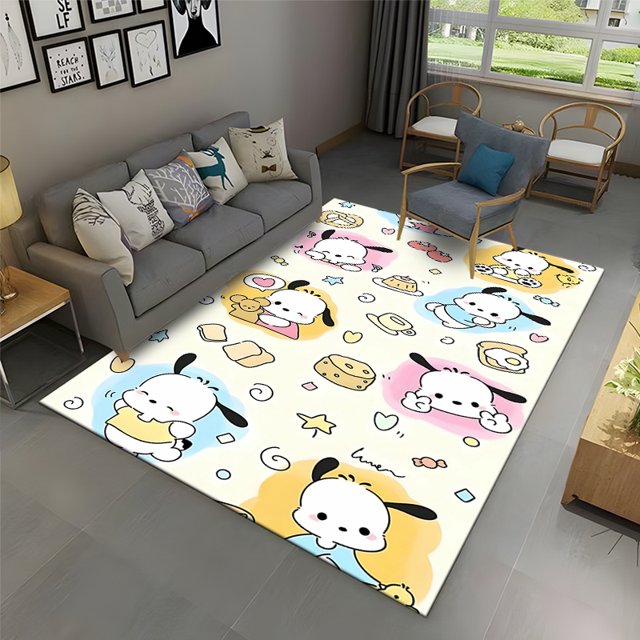 Alfombra para perro Sanrio Pochacco, alfombra para el hogar, sala de estar, dormitorio, sofá, felpudo, decoración de cocina, alfombra antideslizante, accesorios para el hogar