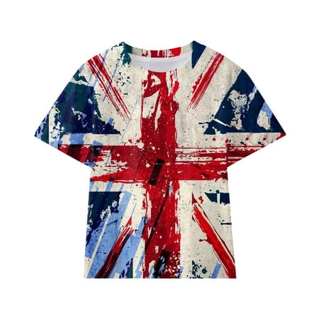 

Boys Tshirts Kid Shirts 4Th Of July 3D Graphic Printed Tees Novelty Fashion Short Sleeve T Shirts Unisex Casual Tops For 4-5 Years