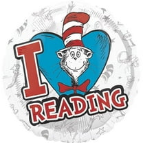Cat in the Hat 'I Love Reading' Foil Mylar Balloon (1ct)