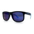 thumbnail image 4 of Kush Classic Matte Sport Horn Rim Plastic Color Mirror Sunglasses [Black Blue - Blue Mirror], 4 of 8