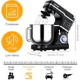 thumbnail image 2 of Ourlova Stand Mixer 7.5QT - 10-Speed 660W Tilt-Head Kitchen Electric Food Cake Mixer with Stainless Steel Bowl/Whisk/Dough Hook/Beater and Splash Guard - Black, 2 of 6