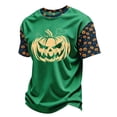 thumbnail image 5 of XUANTAOO Halloween T Shirts for Kids Cute Print Green Ghost Pumpkin Bat Tee Halloween Shirts for Girls Boys 2-3 Years, 5 of 5