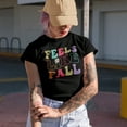 thumbnail image 2 of Feels Like Fall, Autumn Season Themed, Groovy Retro Wavy Text Merch Gift, Royal Blue T-Shirt, 2XL, 2 of 5