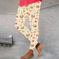 thumbnail image 5 of LangJing Happy Easter Day Leggings for Women, Casual Bunny Eggs Printed Workout Leggings High Waist Non See Through Tummy Control Yoga Pants Yellow,M, 5 of 6