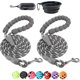 thumbnail image 1 of Chenchen 2 Packs 5/6 FT Dog Leash with Comfortable Padded Handle and Highly Reflective Threads Dog Leashes for Small Medium and Large Dogs (5FT-1/3'', Black+Black), 1 of 1