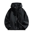 thumbnail image 3 of LYSMORA 2026 Men's Adjustable Drawstring Hooded Windbreaker Jacket, Hidden Zip Snap Closure Elastic Cuff Loose Fit Lightweight Outdoor Casual Outerwear, 3 of 4