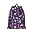 thumbnail image 3 of Naloa Canvas Backpack for Men Women Skull mushroom space Print Rucksack Casual Travel Daypack Large and Small Durable College Tote Satchel Bookbag for Teens, 3 of 8