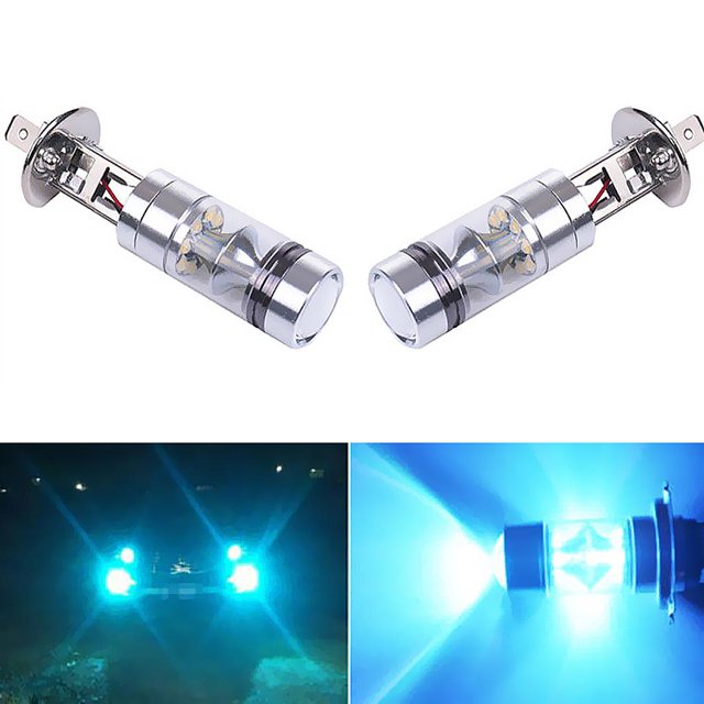 2Pcs led lámpara trasera antiniebla para coche Bombilla de lámpara de conducción Xenon 20-SMD Azul Yotijar Luz DRL de conducción de niebla del coche H1
