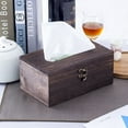 thumbnail image 1 of DPTALR Retro Wooden Tissue Box Toilet Paper Cover Case Napkin Holder Home Car Decor, 1 of 2