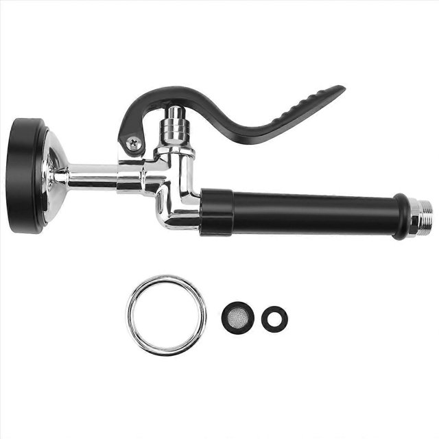 Pre Rinse Sprayer Commercial Kitchen Faucet Parts Chrome (Black)