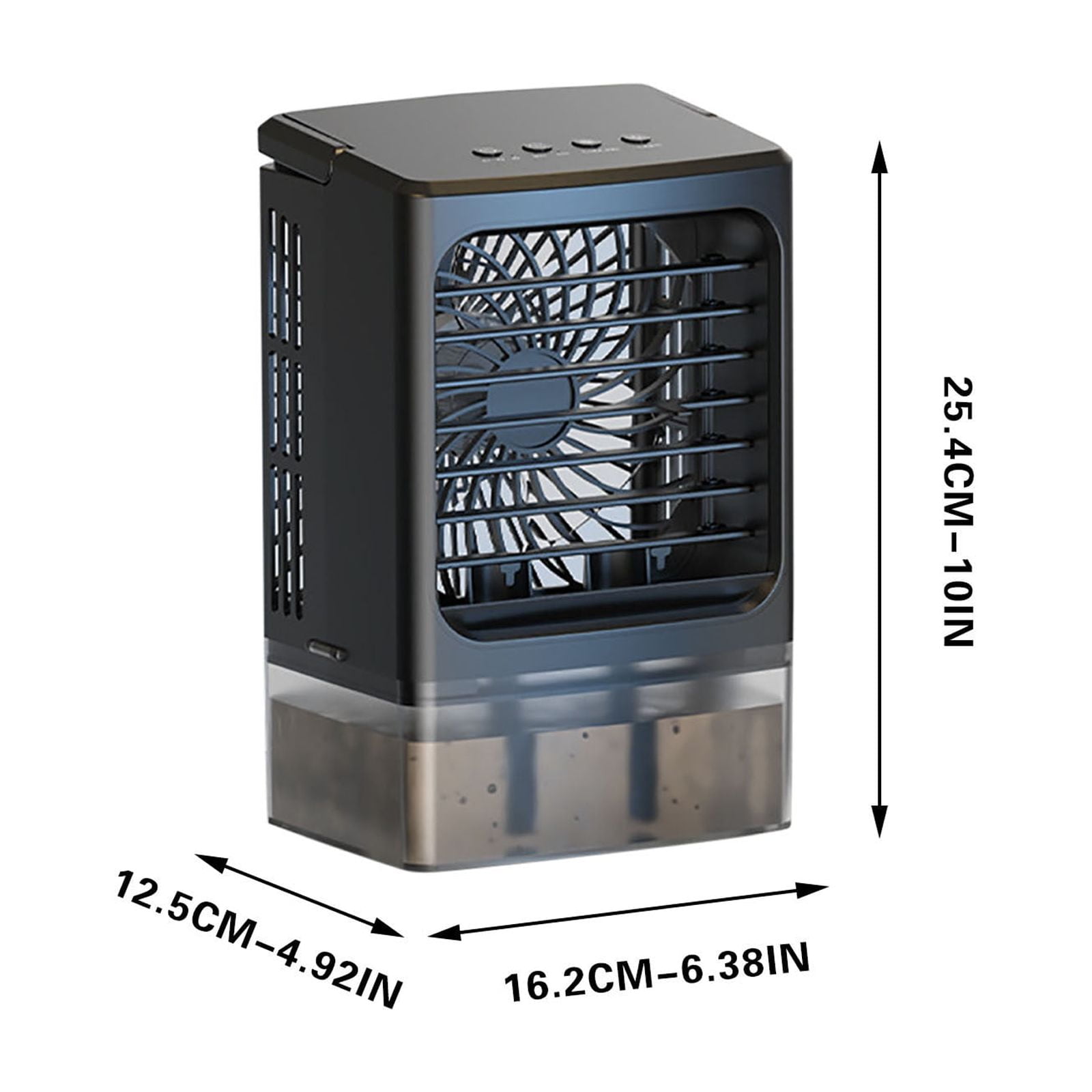 Quiet 3-In-1 Desktop Air Cooler Fan With Ice Sensing Technology - Large Blade Usb-Powered Cooling System With Adjustable 3-Speed, Water Mist Humidifier & Colorful Led Lights For Home Office Use