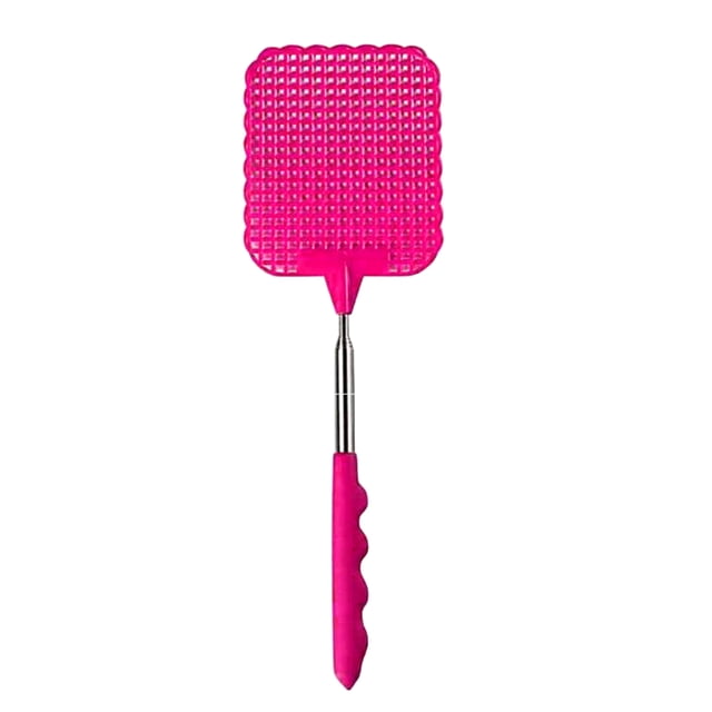 Extendable Fly Swatter Stainless Steel Telescopic Handle Insect Swatter Portable Mosquito Control Swatter for Insects Indoor Outdoor Kitchen Garden Camping