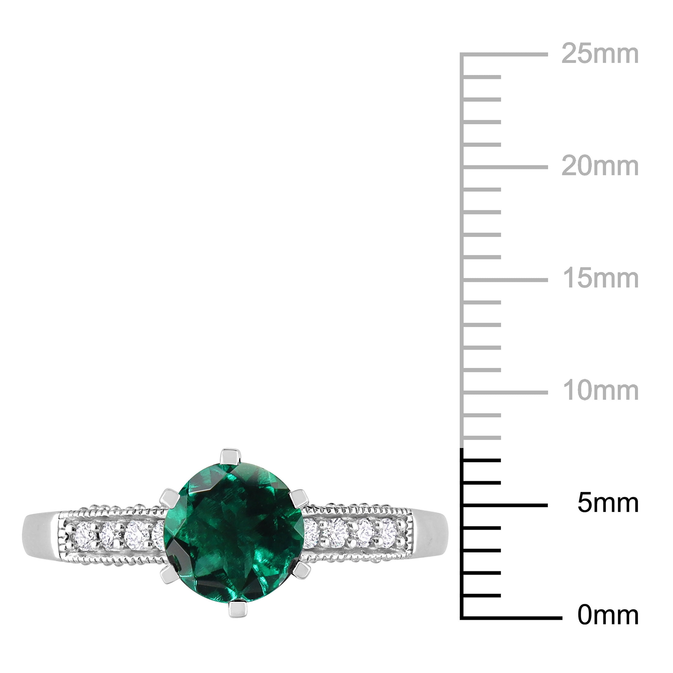 Everly Women's Created Emerald 10K White Gold Engagement Ring