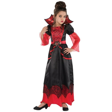 Childs Transylvanian Blood Vampire Queen Halloween Party Fancy Dress Costume (Medium)