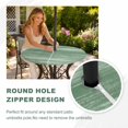 thumbnail image 4 of Round Outdoor Tablecloth with Umbrella Hole and Zipper, Sage Green Tablecloth with Elastic Waterproof, Vintage Modern Abstract Art Ombre Patio Table Covers for 31" - 35" Picnic Pool Tables, 4 of 9