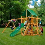 Gorilla Playsets Chateau Cedar Swing Set with Green Vinyl Canopy and Natural Cedar Posts