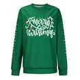 thumbnail image 4 of Aligament Christmas Shirts for Women, Green Long Sleeve Shirts for Women, Merry Christmas Women's Letter Print Round Neck Long Sleeve Sweatshirt, 4 of 9