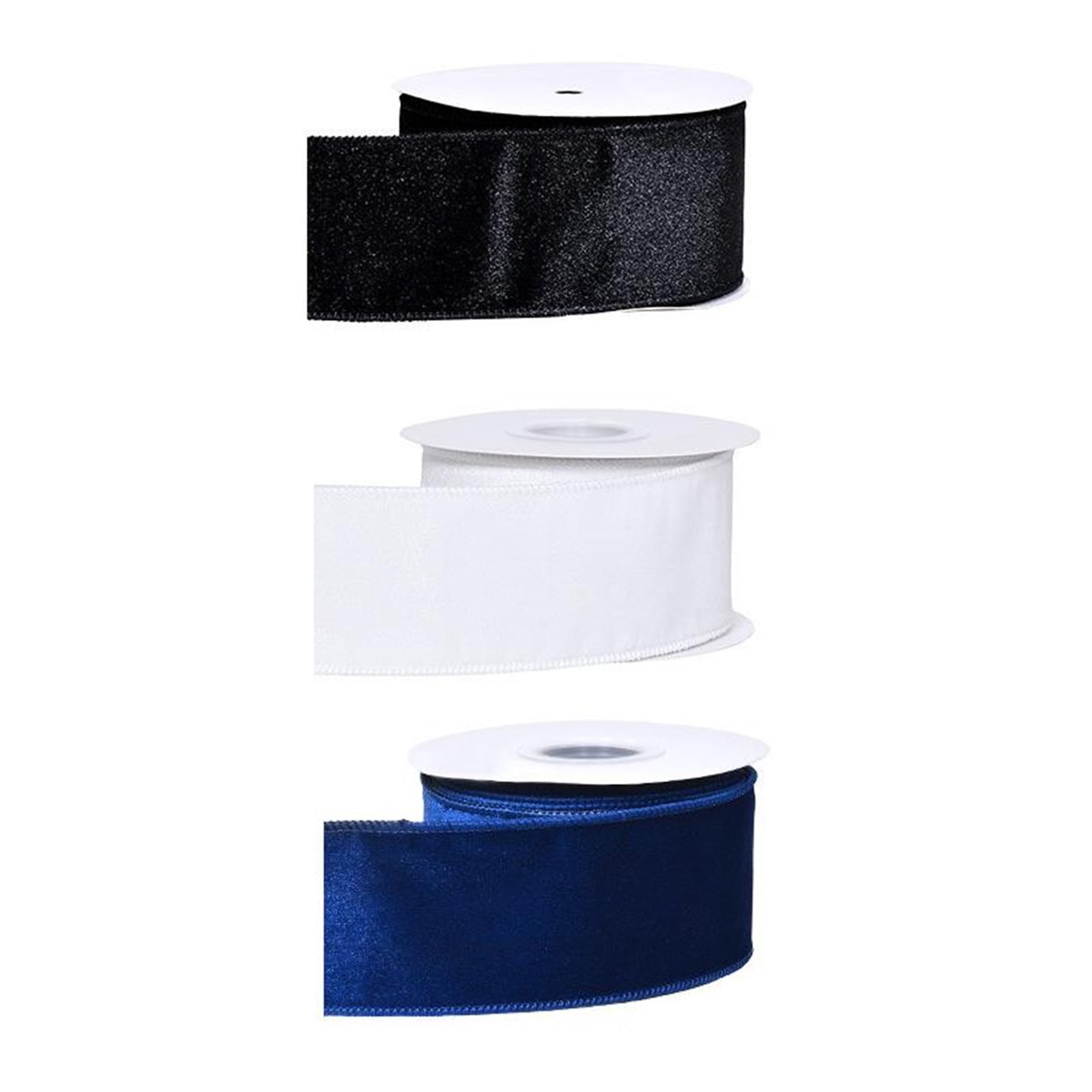 UYUH Velvet Ribbon with Wired Edge Cobalt Blue Heavyweight Holiday Bow Making Supplies for Gift Wrapping, Christmas Tree Decor, Wedding & Craft DIY