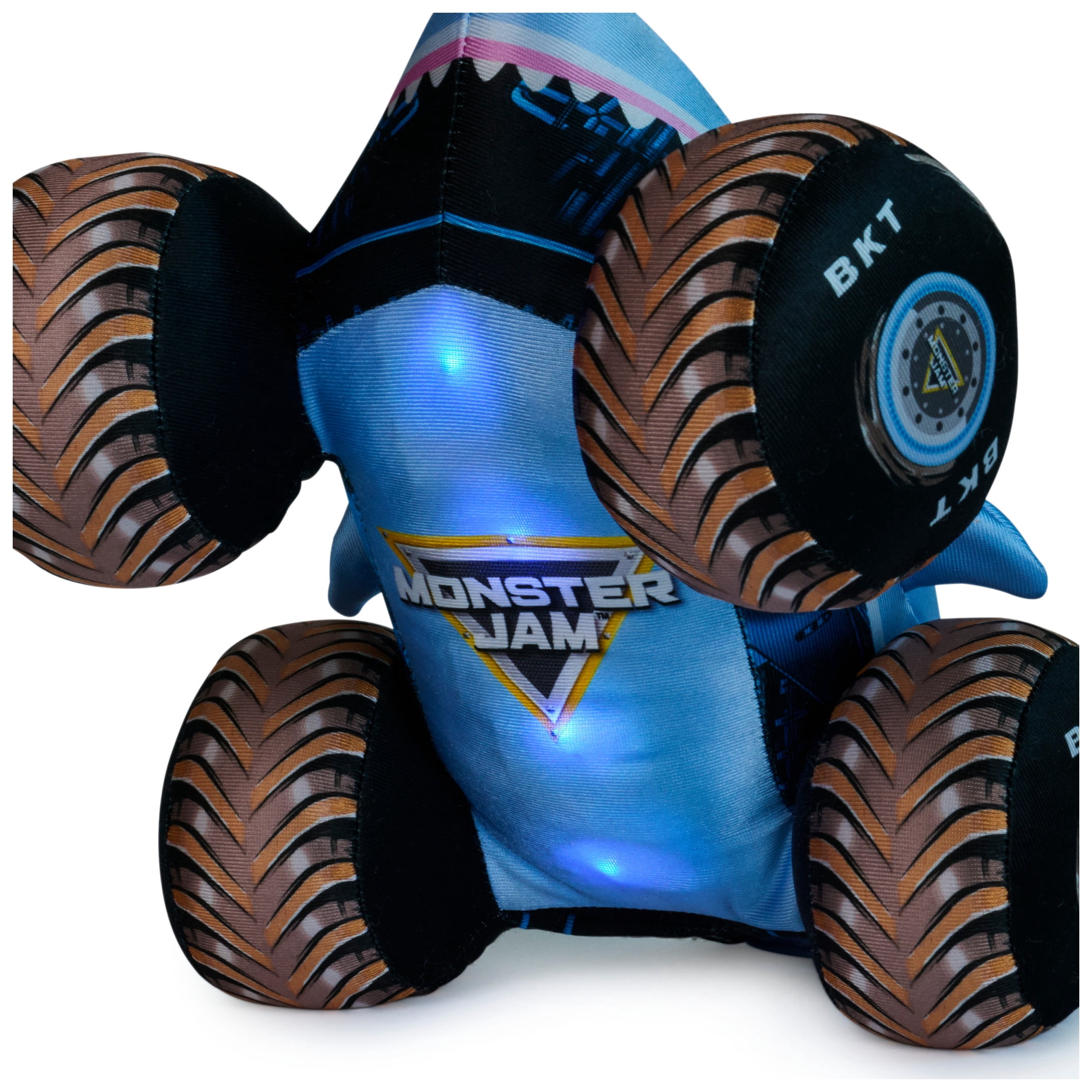 Monster Jam Megalodon Plush Truck with Lights & Sound Effects, Ages 3 and Up, 10”
