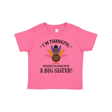 

Inktastic Big Sister Thanksgiving Announcement Gift Toddler Toddler Girl T-Shirt